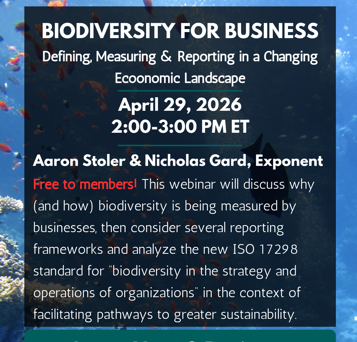 Biodiversity for Business: Defining, Measuring & Reporting