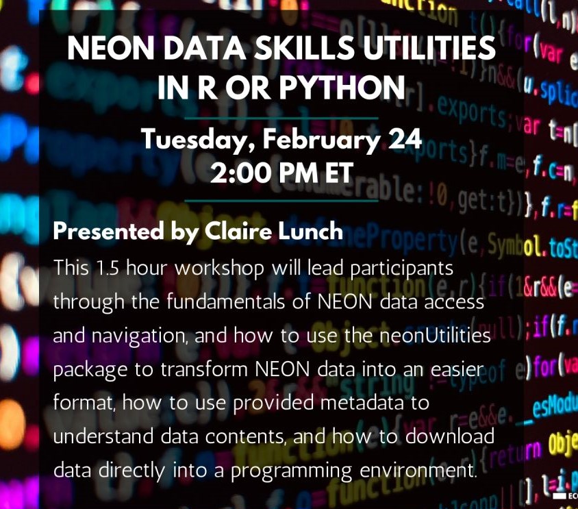 NEON Data Skills Webinar: Utilities in R/Python